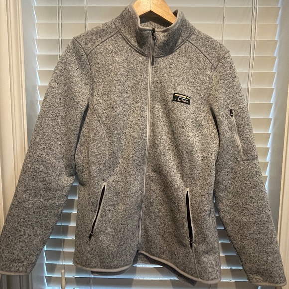 LL Bean grey full zip fleece - Picture 3 of 3
